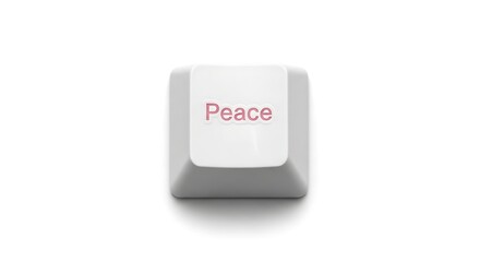 Peace keyboard key on white background