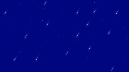 Cosmic wonder of a meteor shower illuminating a dark night sky