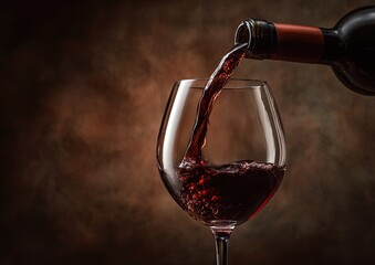 Red wine being poured into a glass