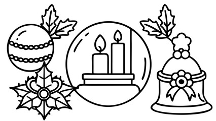 Festive Black and White Christmas Decor Art