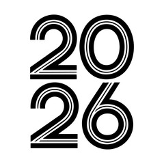 A clean, vector-style illustration featuring the typography "2026" rendered in a minimalist design