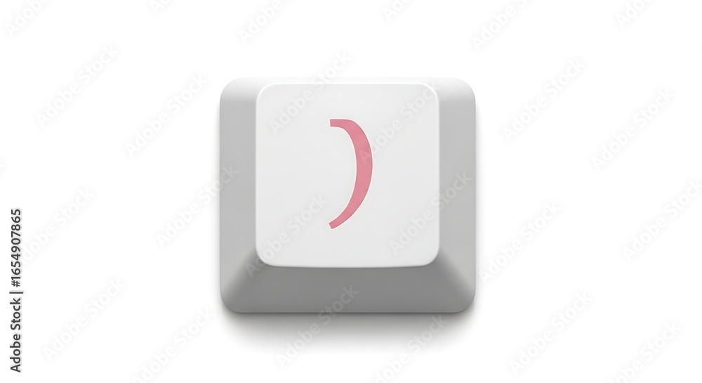 Poster close parenthesis key: isolated keyboard button