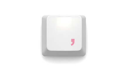 Apostrophe key on a white keyboard
