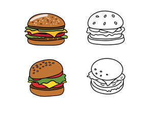 stylized burger illustrations