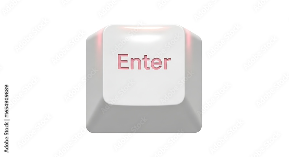 Poster enter key on a white keyboard button