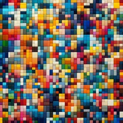 Colorful Abstract Pattern of Square Tiles

