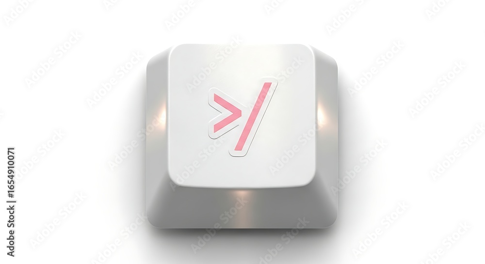 Poster keyboard key with backslash symbol, computer input