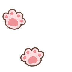 Cute Playful Pink Paw Prints with Transparent Background