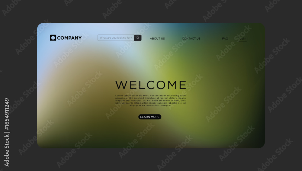 Poster modern website template with abstract background for your innovative startup company