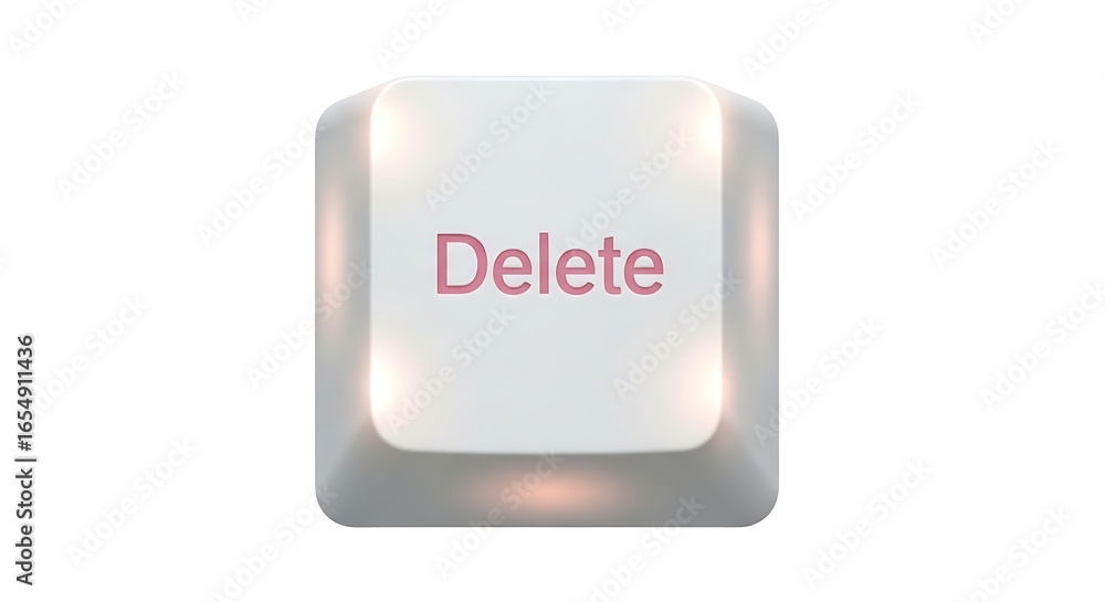 Poster delete key on a white keyboard