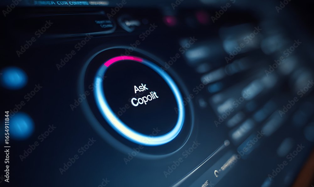 Fototapete close-up of a computer screen displaying the 