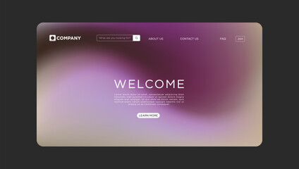 Modern website design template with elegant purple gradient and welcome message for your business