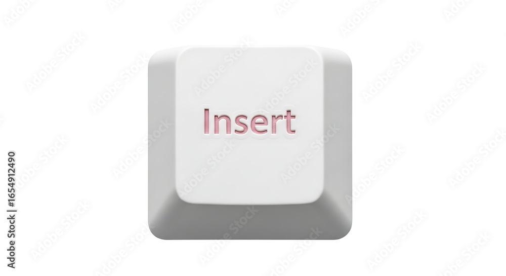 Poster insert key on white keyboard button
