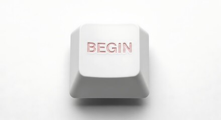 Begin Key: Start Button on White Background