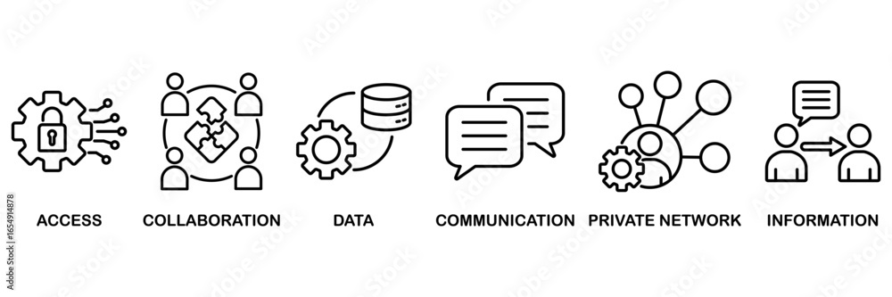 Poster intranet banner web icon vector illustration concept for global network system with icon of access, 