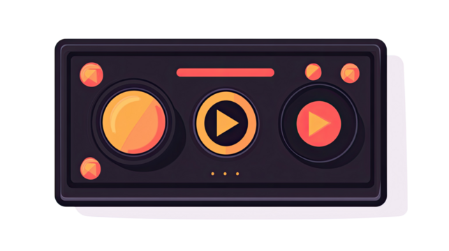 Radio dial button isolated on white background