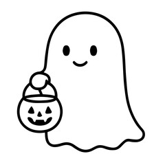 ghost halloween cute hand drawing