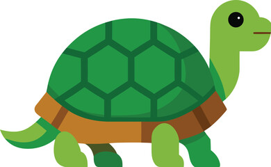 Charming green tortoise with a detailed brown shell perfect for nature designs