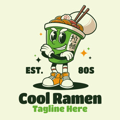Retro Cute Logo Ramen Cup