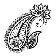 Fototapeta premium vector illustration of a paisley ornament or mehedi hand