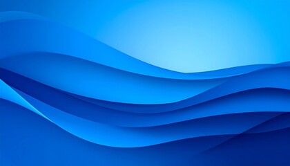 A vibrant design featuring layered, undulating blues, creating a sense of depth and movement.