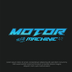 Motor Mechanic Logo Design Vector Template