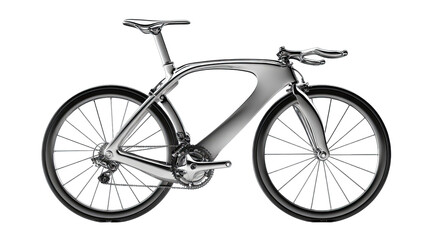 Fototapeta premium Sleek, silver racing bicycle