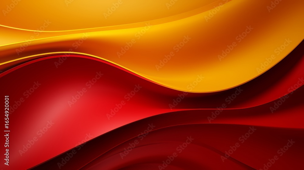 Poster red and yellow wave pattern. the red and yellow colors are bold and vibrant, creating a sense of ene