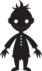 Cursed Doll Silhouette – Haunted Halloween Vector Illustration