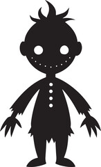 Cursed Doll Silhouette – Haunted Halloween Vector Illustration