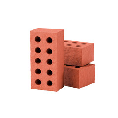 A Set of Three Red Engineering Bricks, Isolated, Render