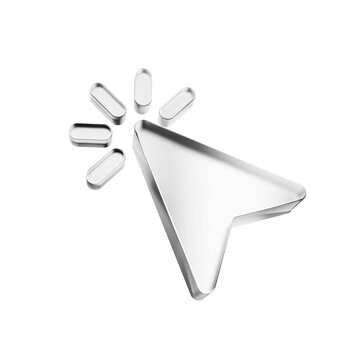 A Modern Pointed Mouse Click Icon, Isolated, Modern Frosted Glass Effect, White