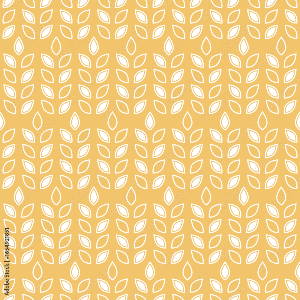 Poster wheat seamless pattern. repeating white grain wheats on yellow background. repeated flour patterns. 