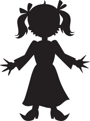 Cursed Doll Silhouette – Haunted Halloween Vector Illustration