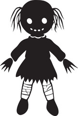 Cursed Doll Silhouette – Haunted Halloween Vector Illustration