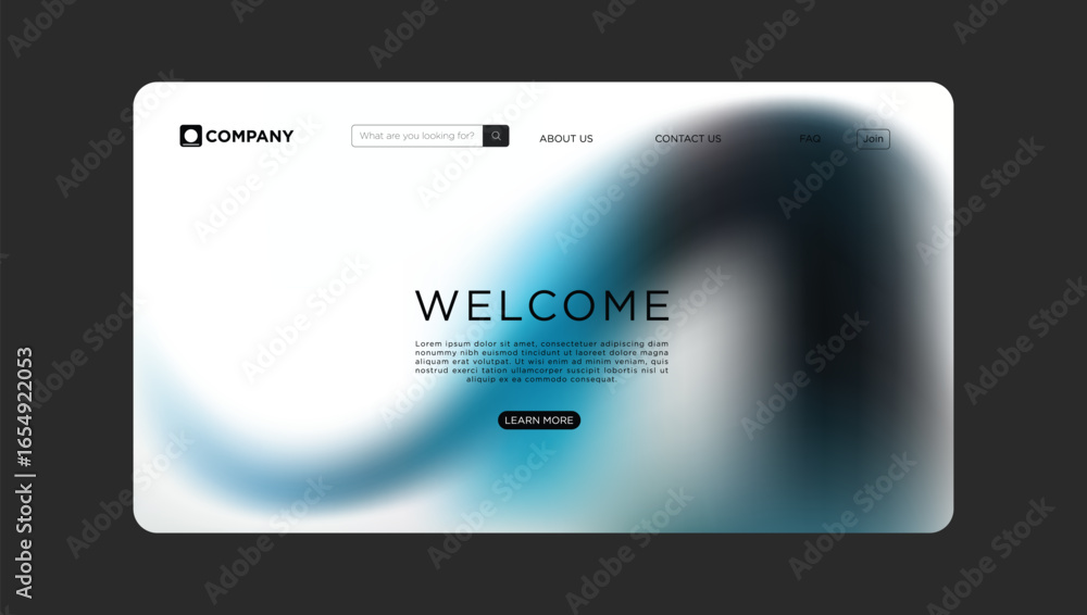 Aufkleber stylish business website template with modern blurred background and simple navigation elements