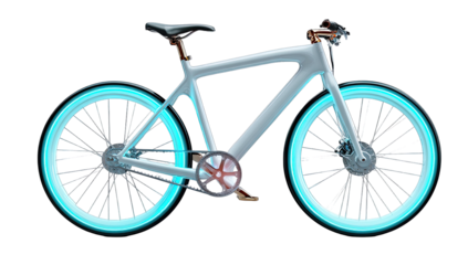 Light-blue-rimmed modern bike