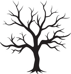 Eerie Halloween Tree Branch Silhouette – Dark Gothic Forest Vector