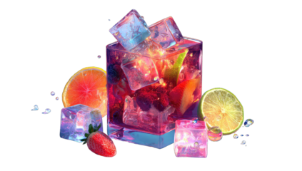 Vibrant, digital cocktail illustration