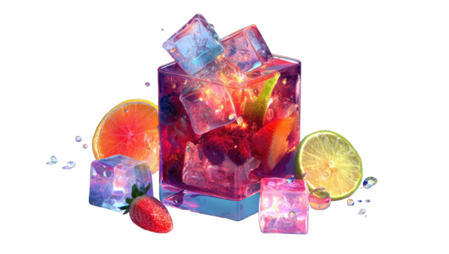 Vibrant, digital cocktail illustration