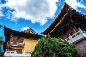 Details of roof on Buddhist Jing An Tranquility Temple - Shanghai, China