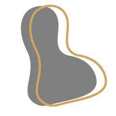 Abstract Gray and Gold Shape