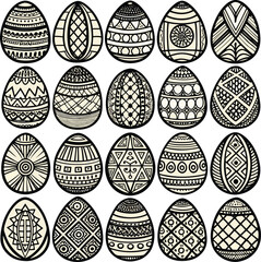 Fototapeta premium Collection of intricately decorated easter eggs with traditional patterns