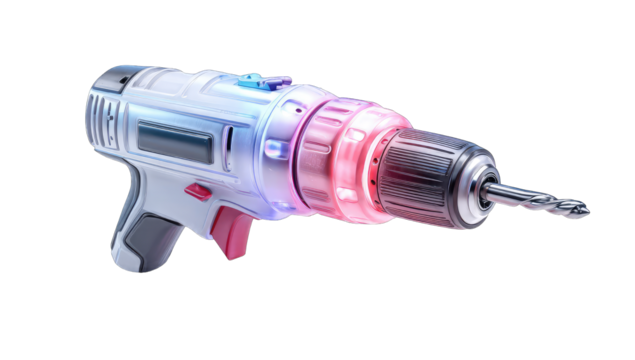 Futuristic power drill, angled view