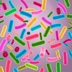 Colorful bacteria illustration