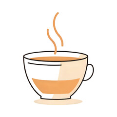 Obraz premium Minimalist line icon of a coffee cup, scalable vector