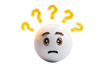 Confused emoji with question marks