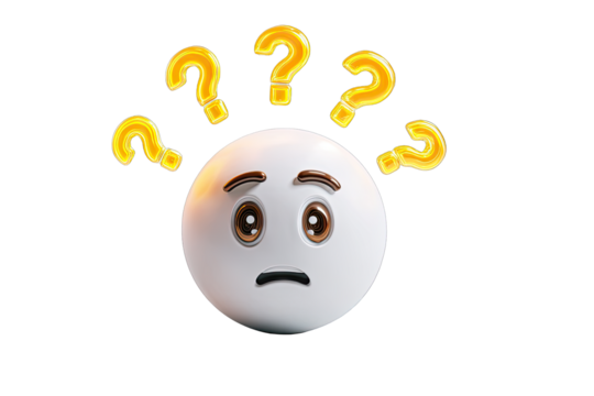Confused emoji with question marks