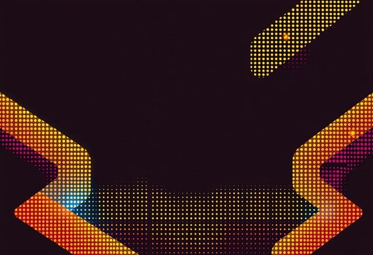 Abstract dotted arrow gradient design with halftone effect, vector isolated elements, icon, digital