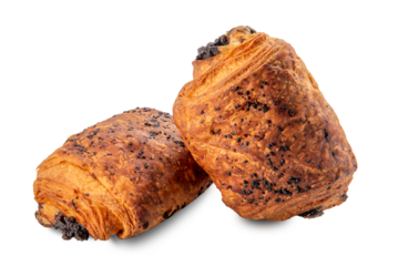 Pain au chocolat (chocolate croissant) isolated